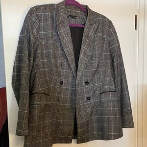 Women’s Charcoal Checkered Blazer